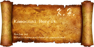 Kamocsai Henrik névjegykártya