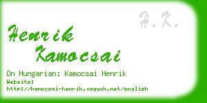 henrik kamocsai business card